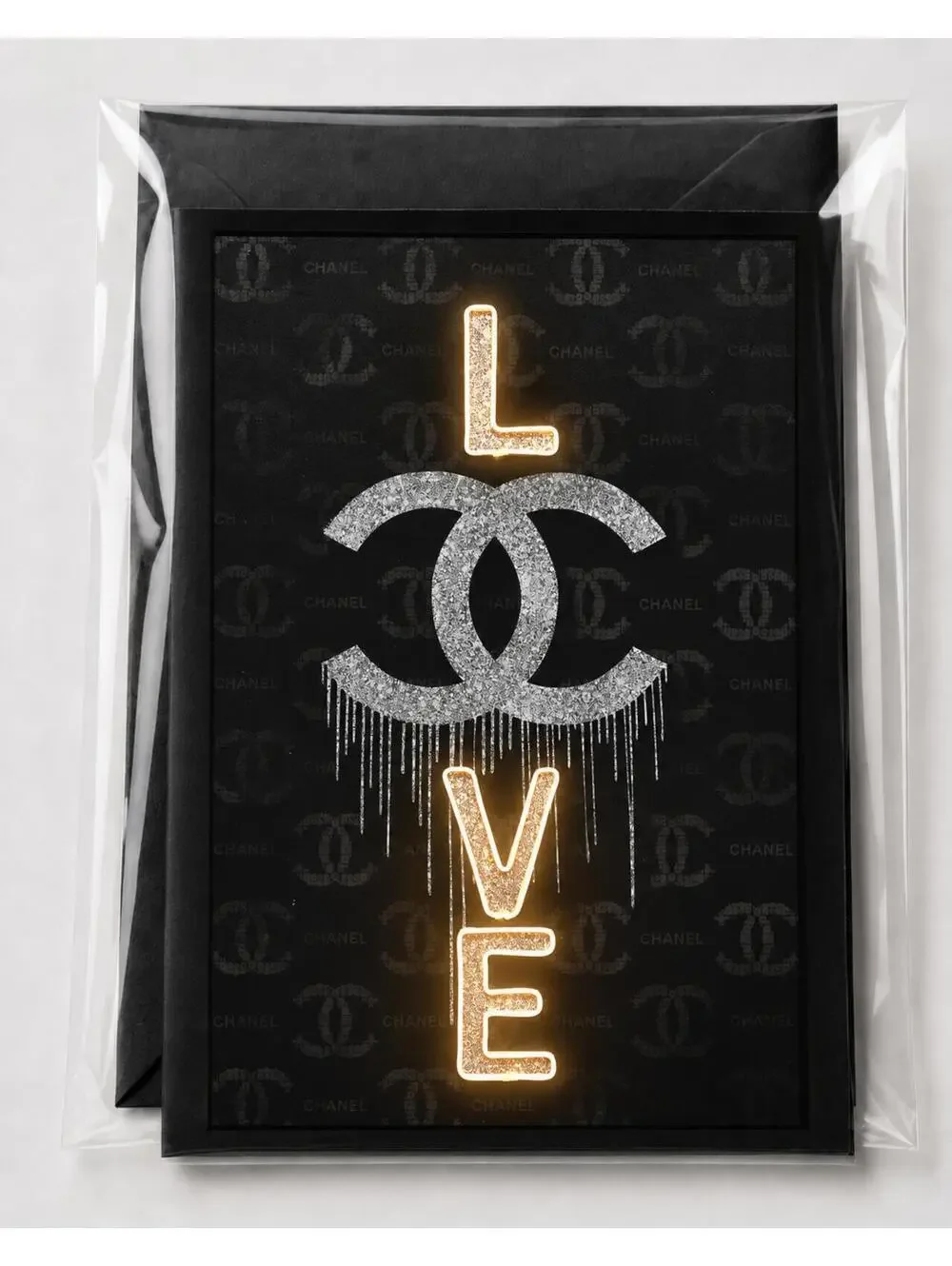 Black Gold Designer CC Love Greeting Card 5x7